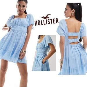 Hollister tiered skort dress in baby blue size M